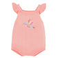 Minihaha Songbird Embroidered Knitted Bodysuit Shell Pink