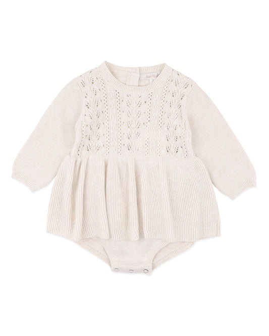 Minihaha Baby Wild Garden Knitted Overlay Bodysuit Oat Meal