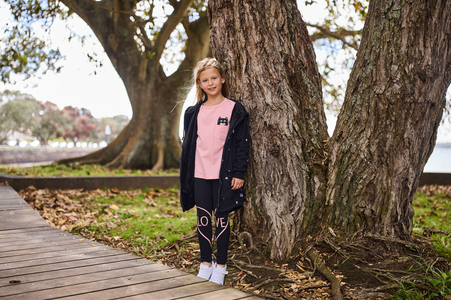 Radicool Love Cat Peekaboo Long Sleeve Tee
