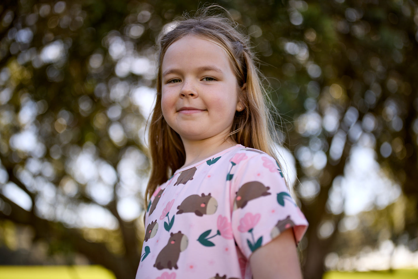 Kissed By Radicool Kids Floral Capybaras Short Sleeve Tee