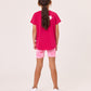 Kissed By Radicool Kids Bike Short in Tie-Dye Pink