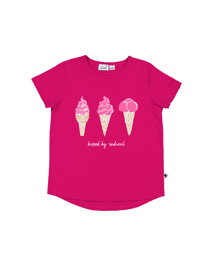 Kissed By Radicool Kids Triple Cone Short Sleeve Tee