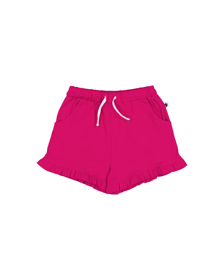 Kissed By Radicool Kids Frill Short in Raspberry Pink