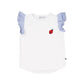 Kissed By Radicool Kids Ladybird Gingham Frill Short Sleeve Tee