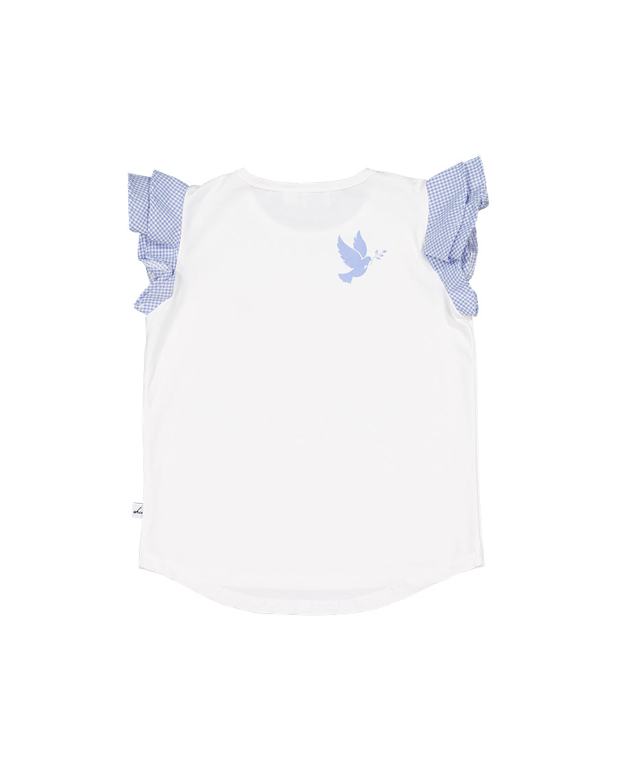 Kissed By Radicool Kids Ladybird Gingham Frill Short Sleeve Tee