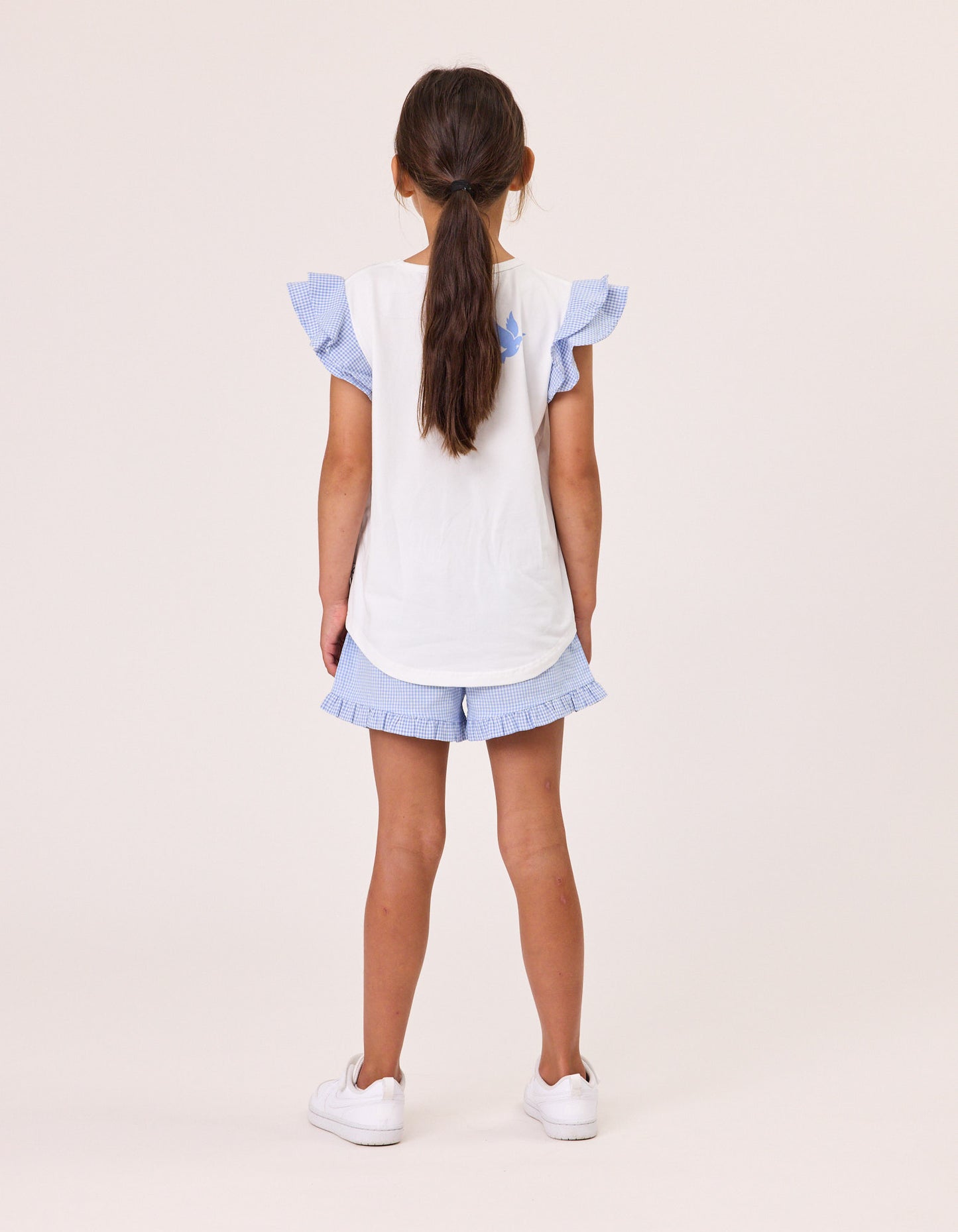 Kissed By Radicool Kids Ladybird Gingham Frill Short Sleeve Tee