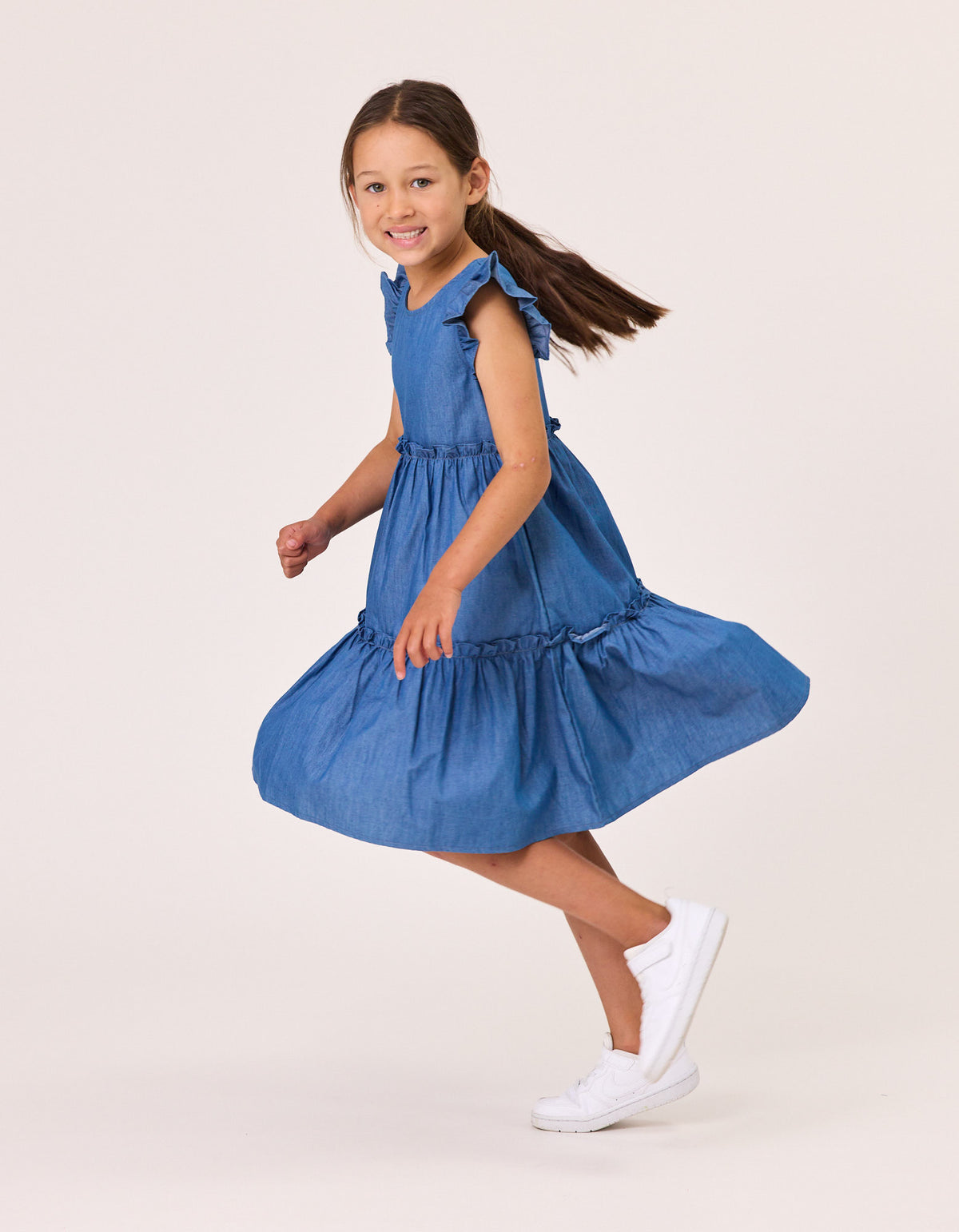 Kissed By Radicool Kids Jasmine Dress in Chambray