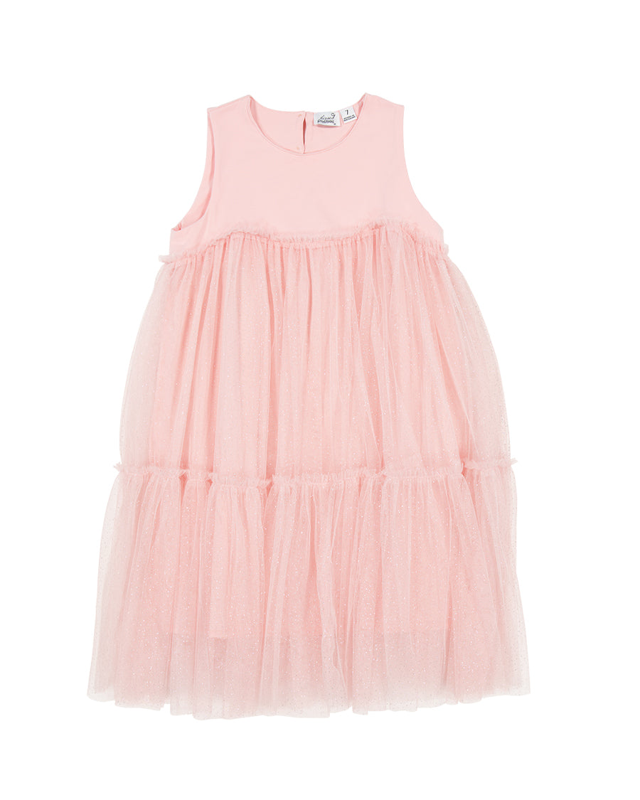 Kissed By Radicool Kids Sparkle Princess Dress Pale Apricot