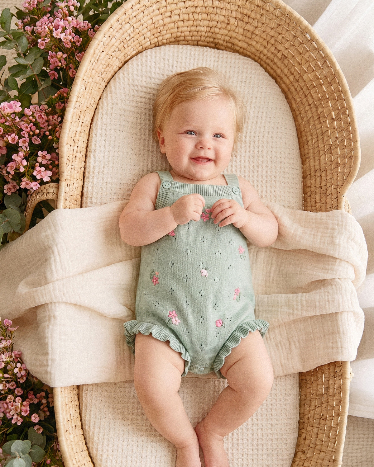 Minihaha Chelsea Hand Embroidered Knit Bodysuit