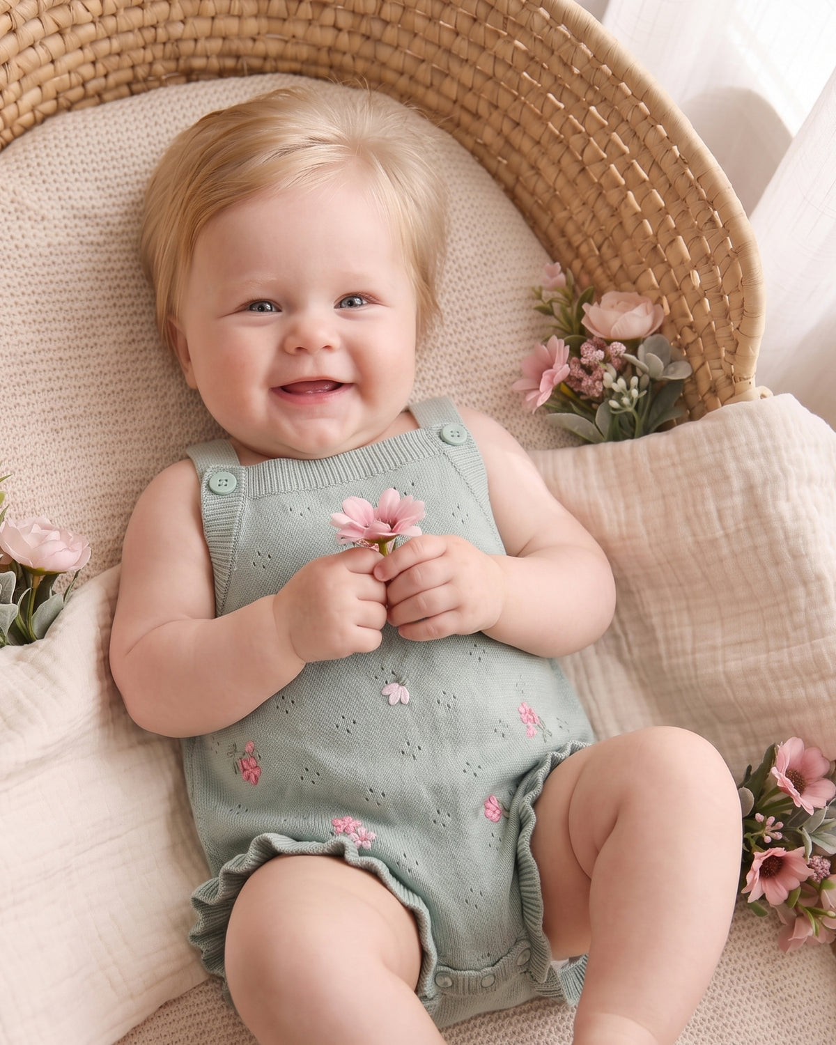 Minihaha Chelsea Hand Embroidered Knit Bodysuit