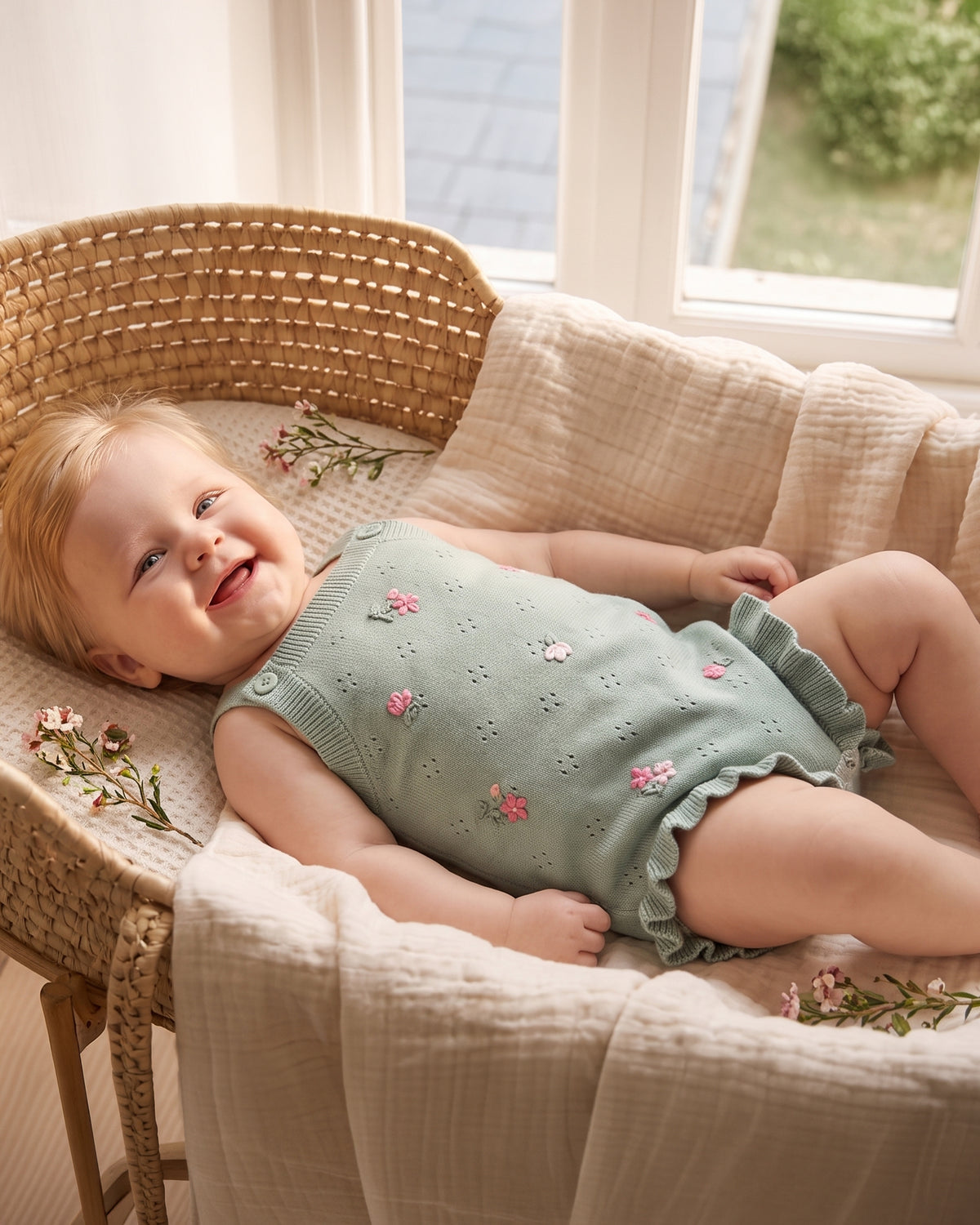 Minihaha Chelsea Hand Embroidered Knit Bodysuit