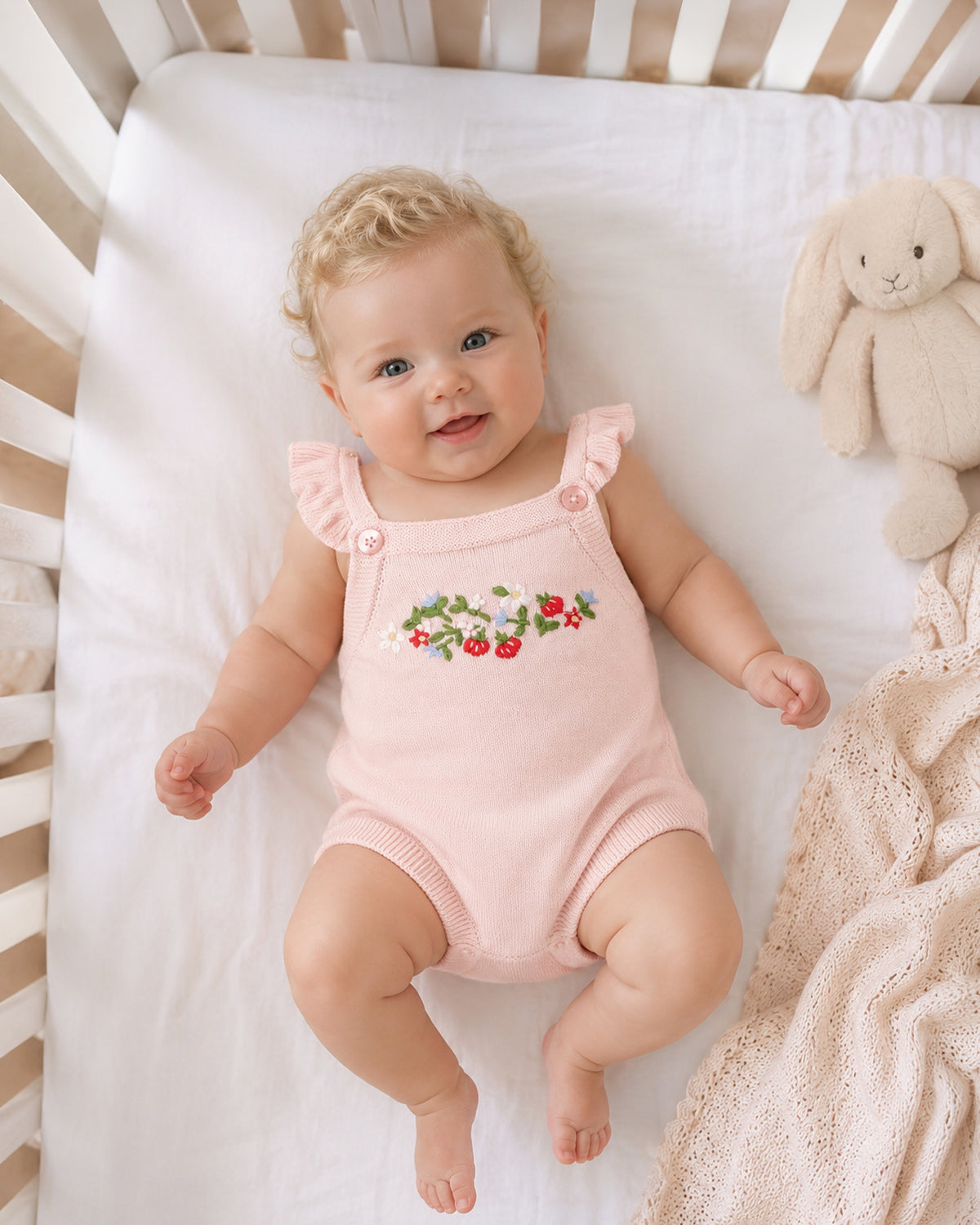 Minihaha Poppy Hand Embroidered Knit Bodysuit