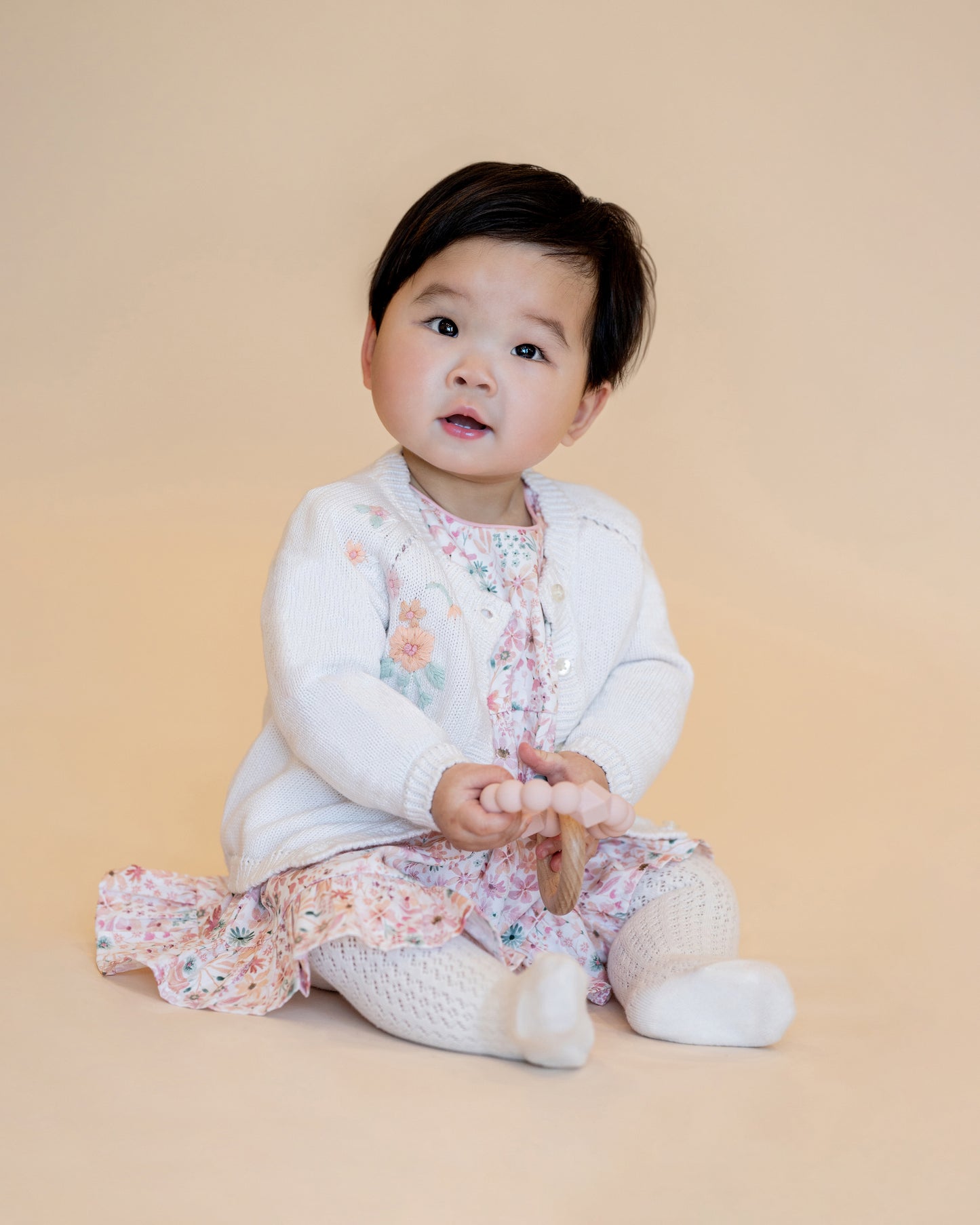 Minihaha Baby Fern Hand Embroidery Organic Cardigan Cloud