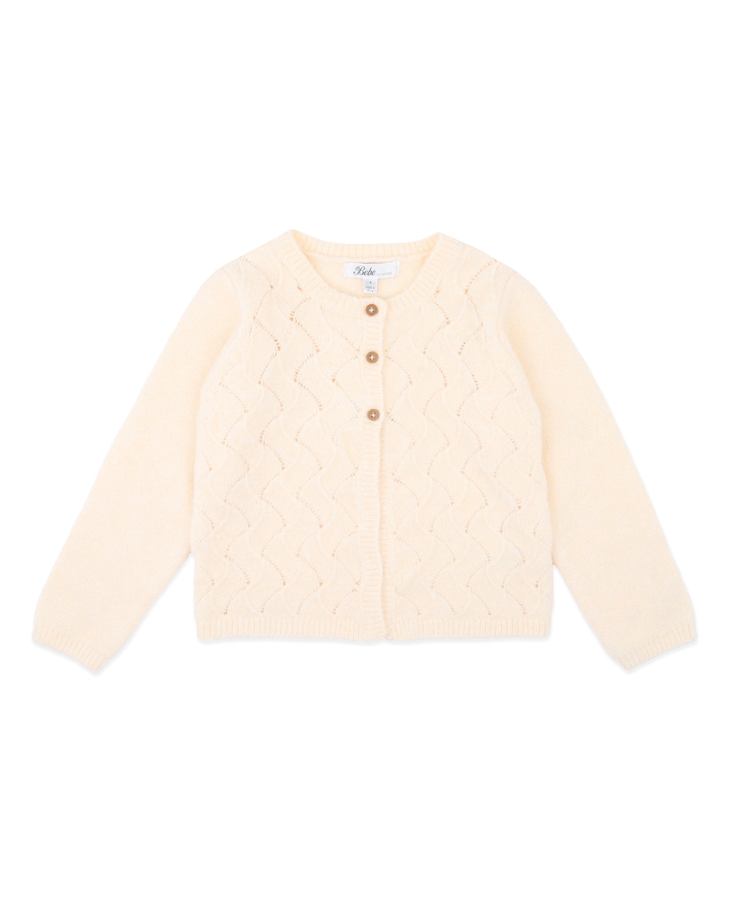 Minihaha Girls Cream Pointelle Cardigan