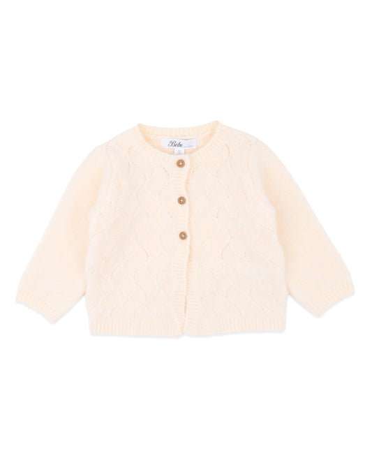 Minihaha Baby Cream Pointelle Cardigan