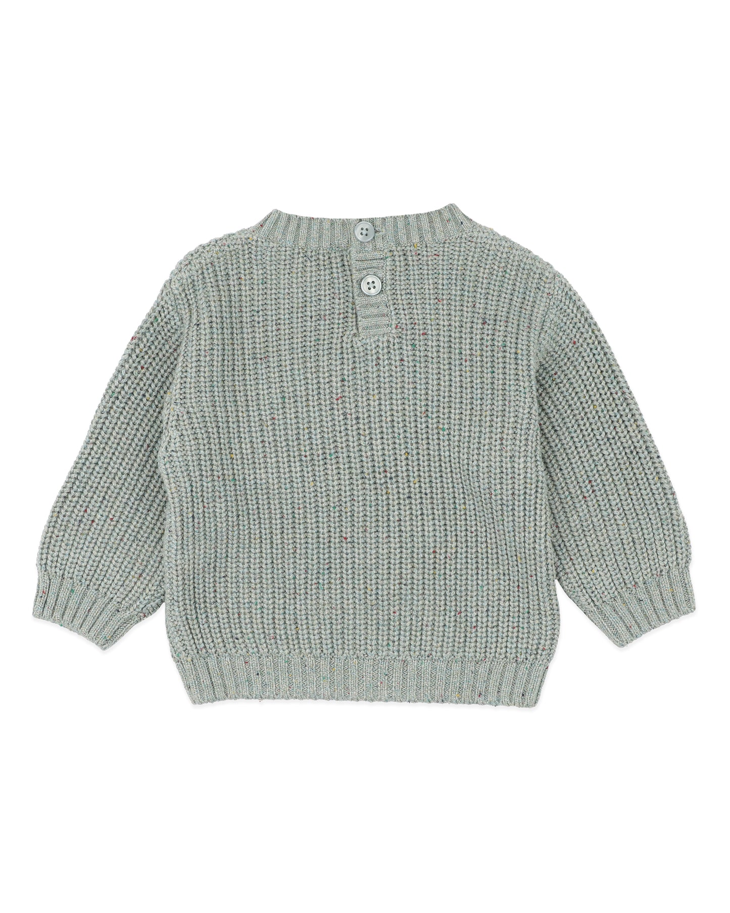 Minihaha Baby Hunter Tractor Knitted Jumper Green Marl