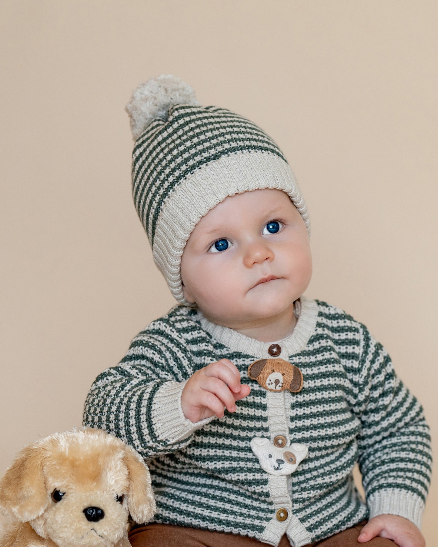 Minihaha Otto Stripe Organic Knitted Beanie