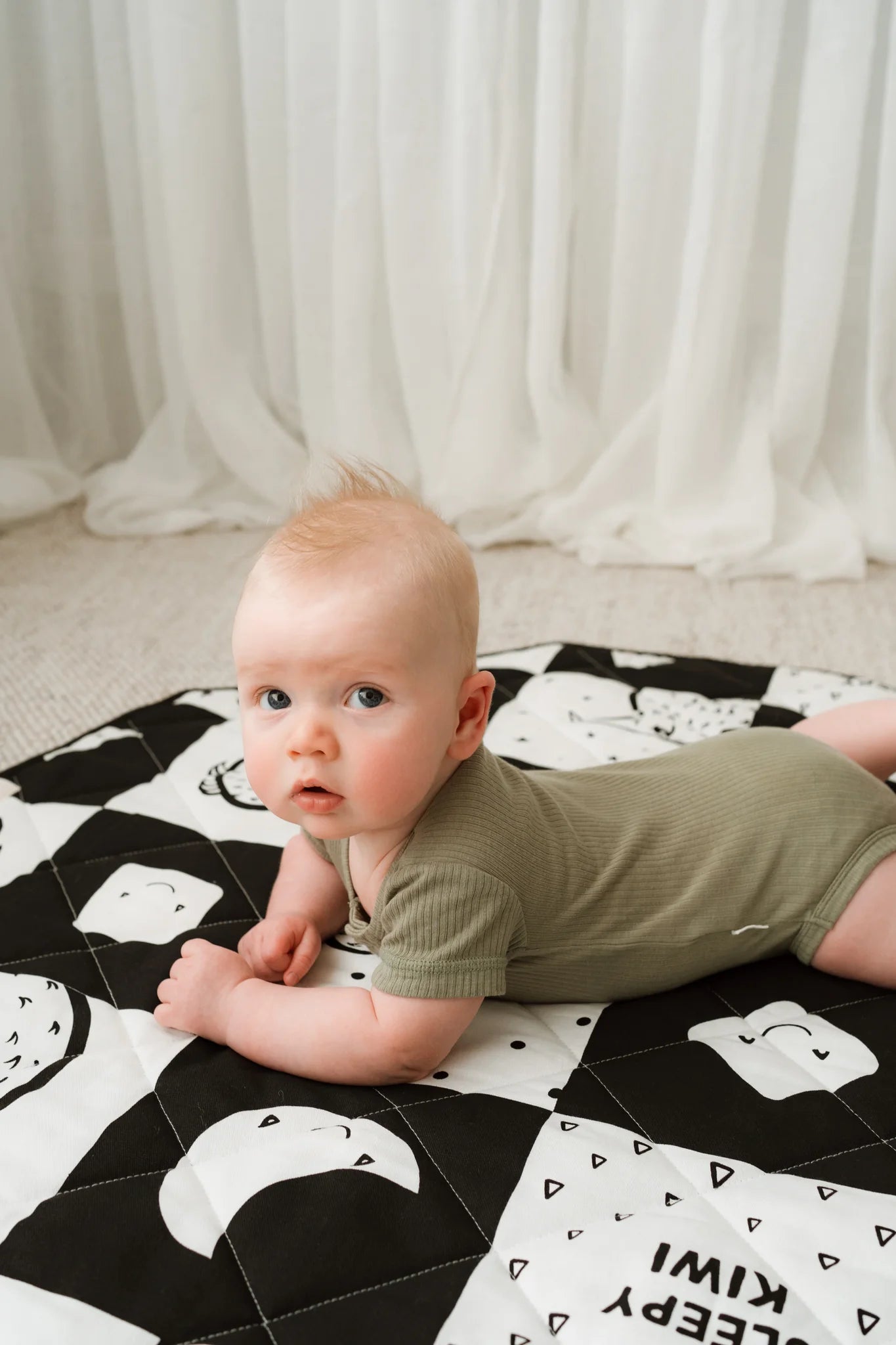 Sleepy Kiwi Quilted Playmat