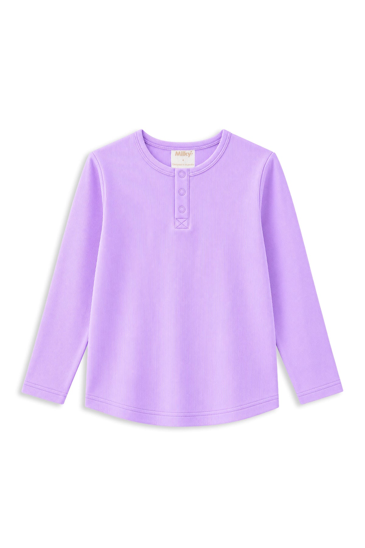 Milky Lavender Henley Long Sleeve Tee