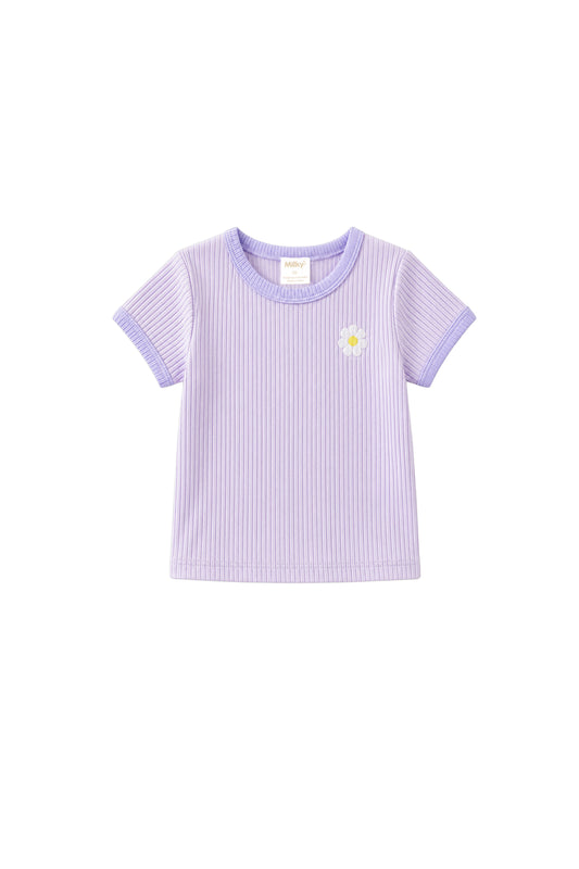 Milky Baby Lilac Mist Rib Tee