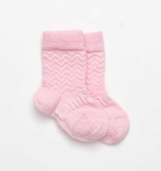 Lamington Baby Merino Crew Socks Petal