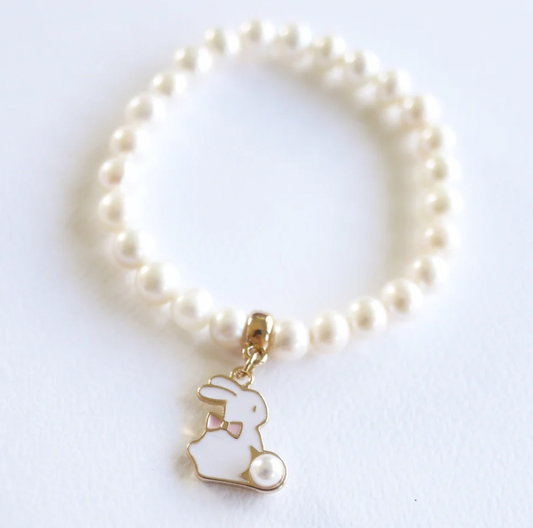 Lauren Hinkley Pearl Bracelet with Bunny