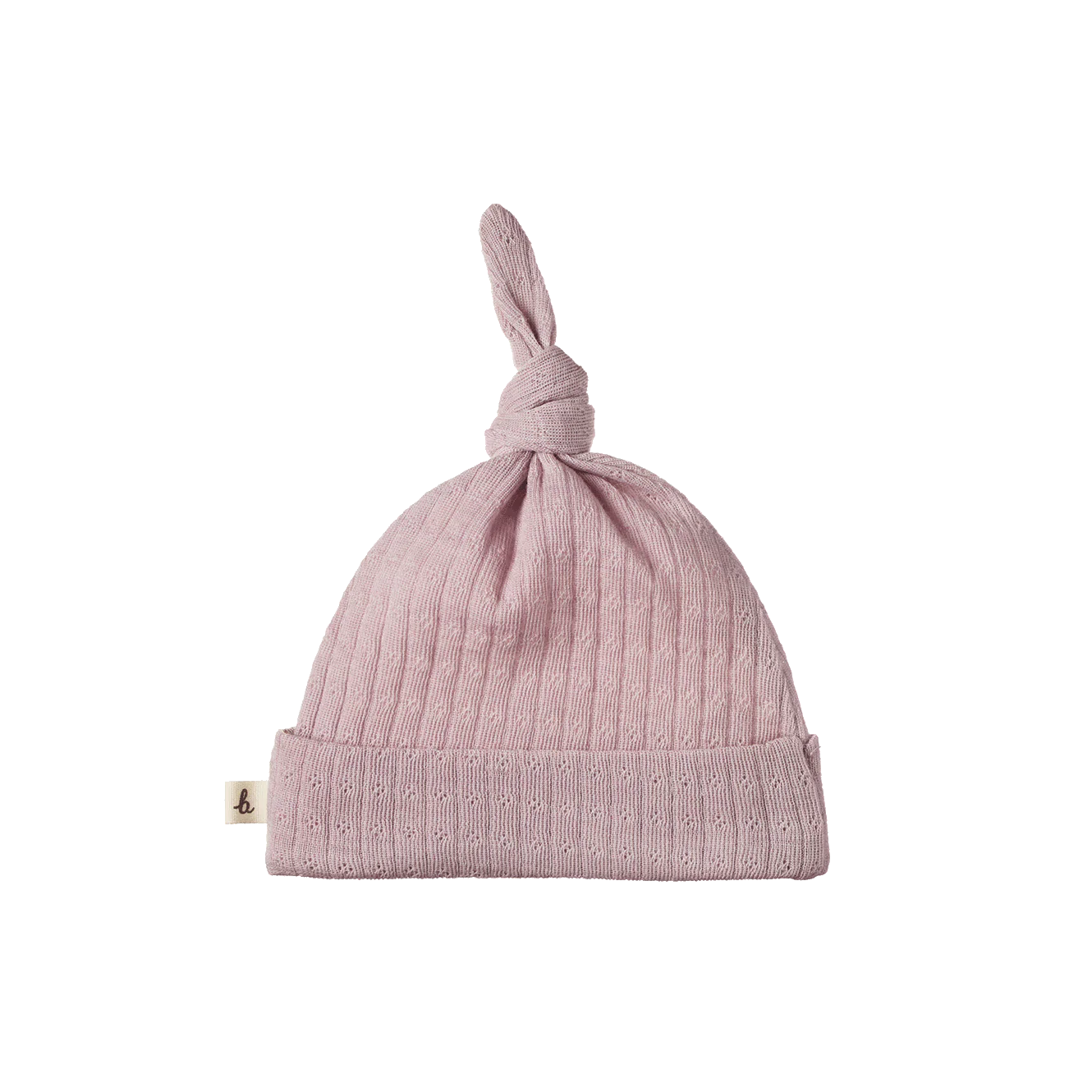 Nature Baby Merino Essential Knotted Beanie Pointelle Lilac