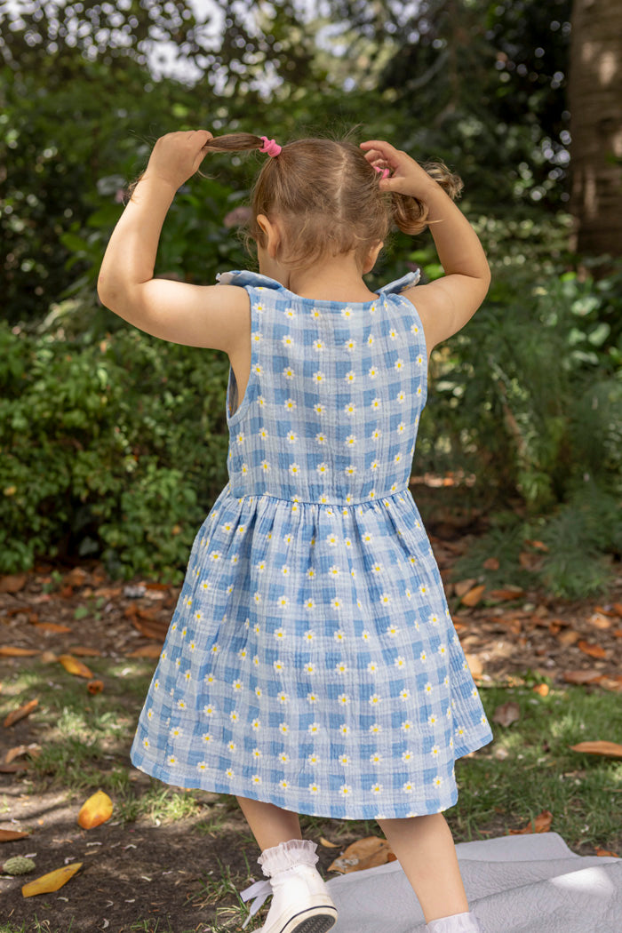 Milky Daisy Check Dress