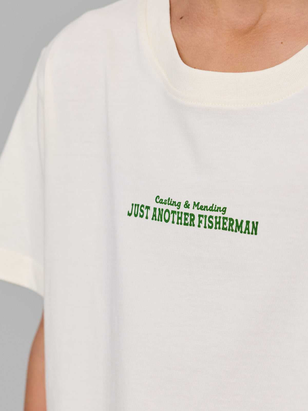 Just Another Fisherman Mini Casting & Mending Tee Antique White