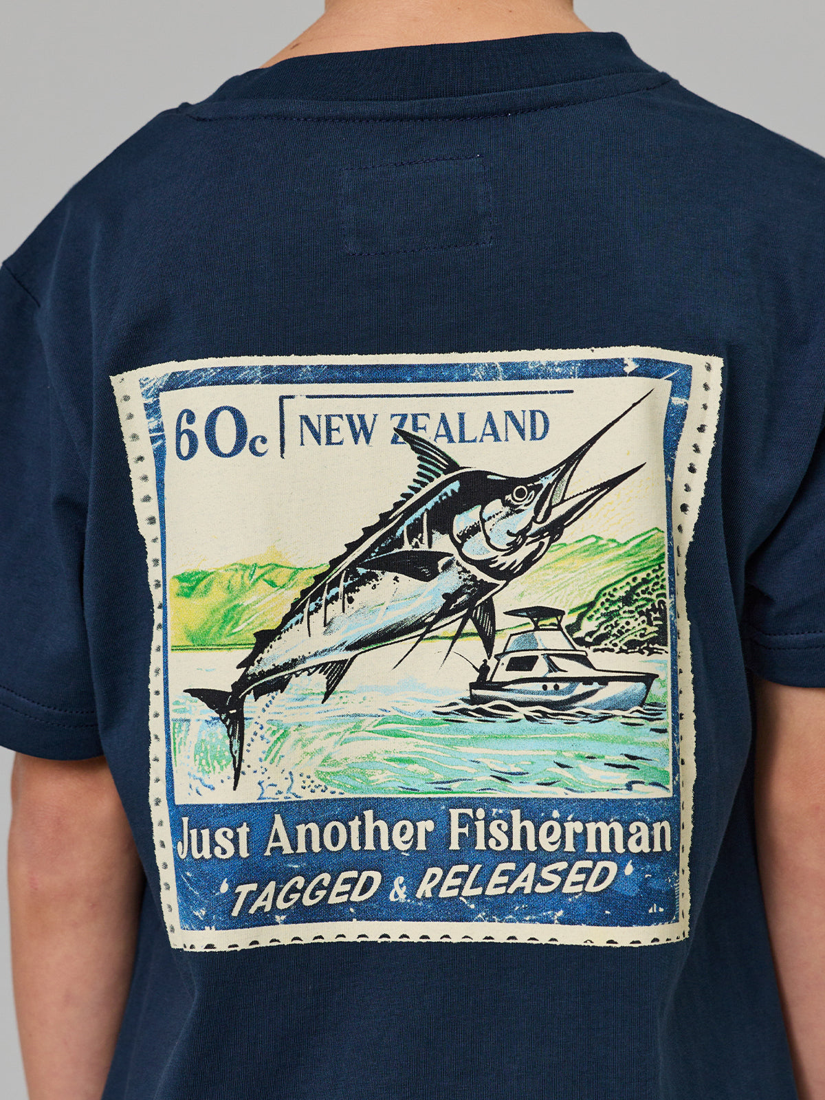 Just Another Fisherman Mini Tagged & Released Tee Navy