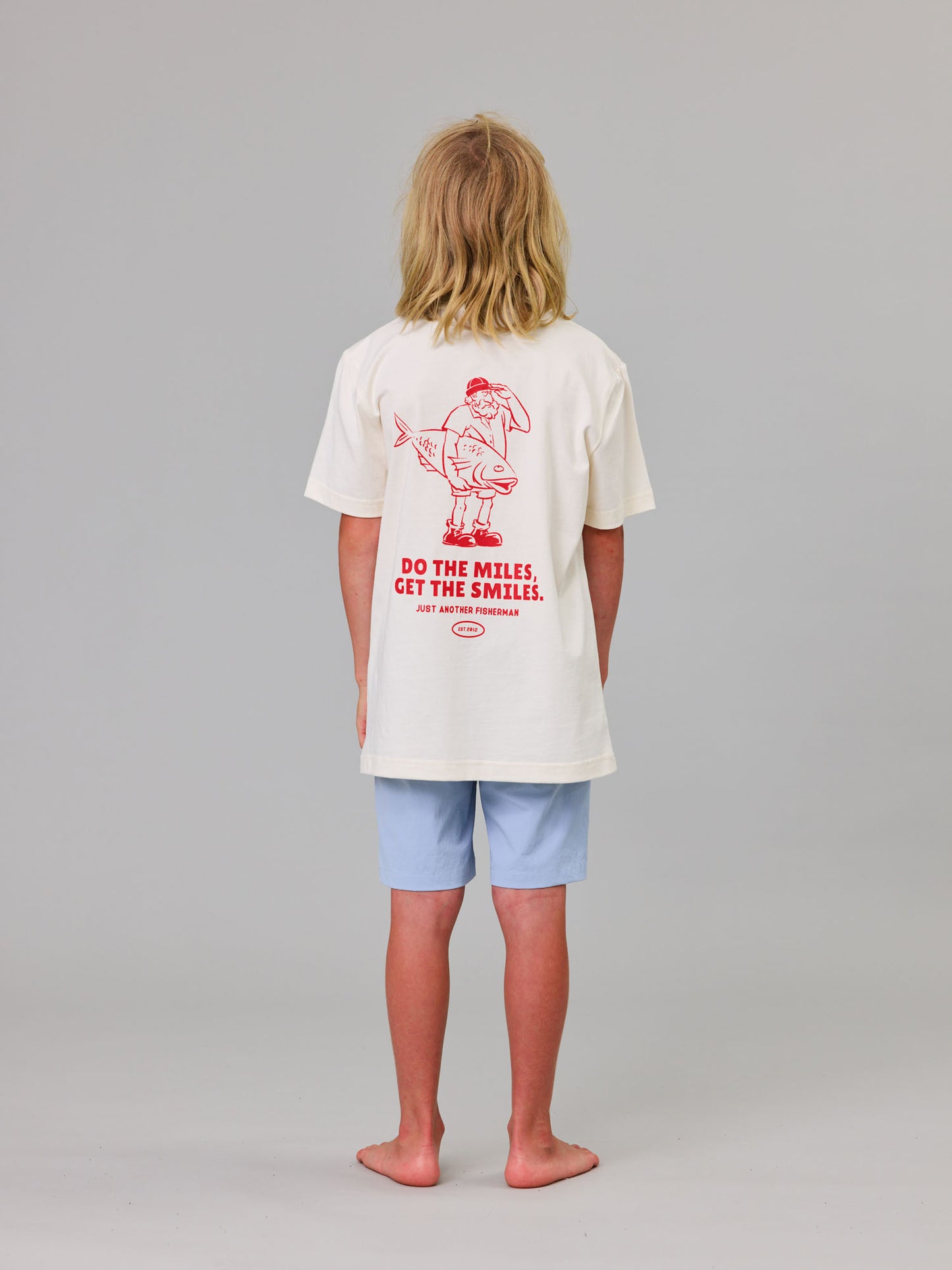 Just Another Fisherman Mini Do The Miles Tee Antique White