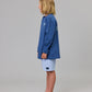 Just Another Fisherman Mini Snapper Long Sleeve Tee Military Blue