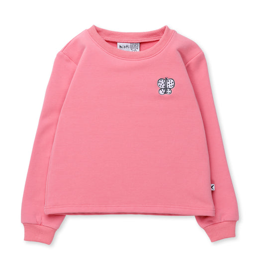 Minti Butterfly Patch Furry Crew Pink