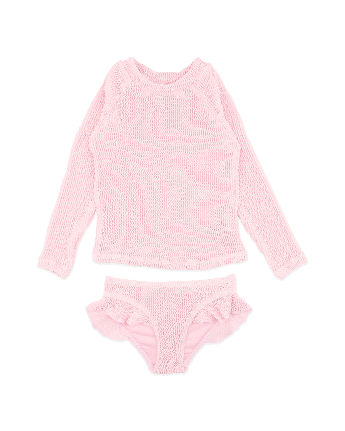 Minihaha Pale Pink Crinkle Long Sleeve Rash Set
