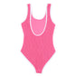 Minihaha Bubblegum/White Crinkle Swimsuit