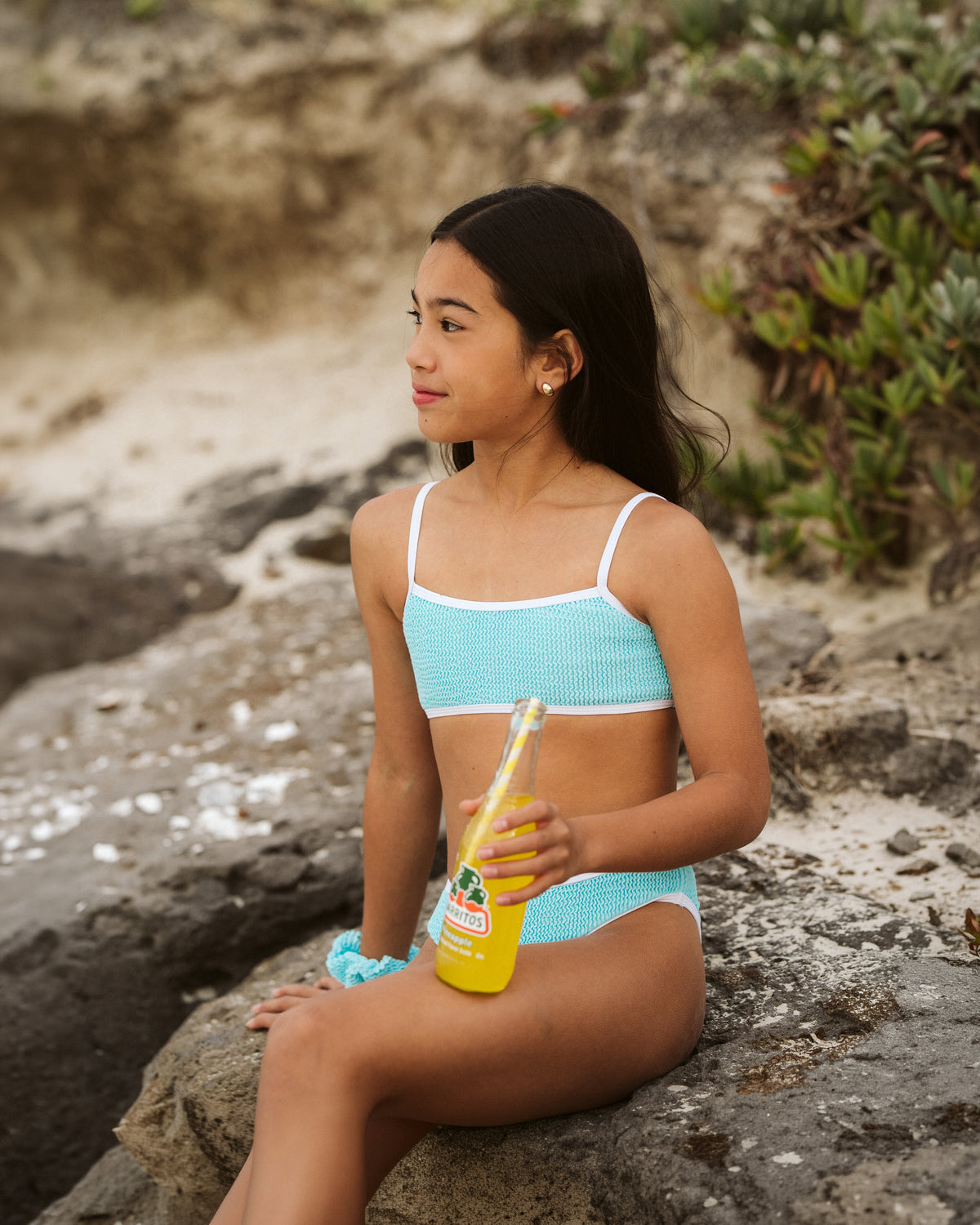 Minihaha Blue Fizz/White Crinkle Bikini