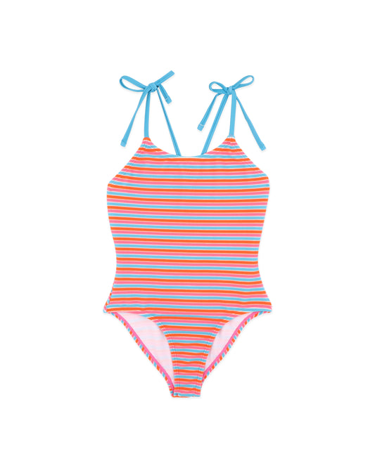 Minihaha Selena Stripe Cross Back Swimsuit