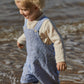 Nature Baby Tucker Shortie Overalls Linen Blue Stripe