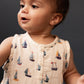 Nature Baby Cedar Suit Muslin Regatta Print