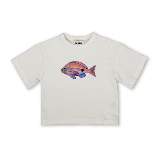 Grown Perch Fish Short Sleeve Tee Cream