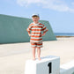 Grown Cotton Sports Stripe Short Sleeve Tee Acorn