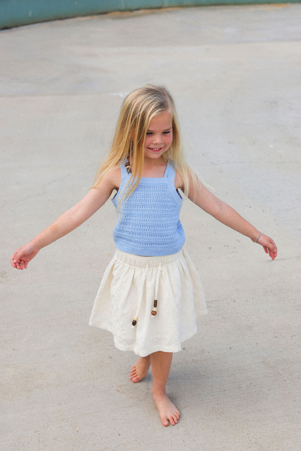 Grown Embroidered Ziggy Skirt Cream