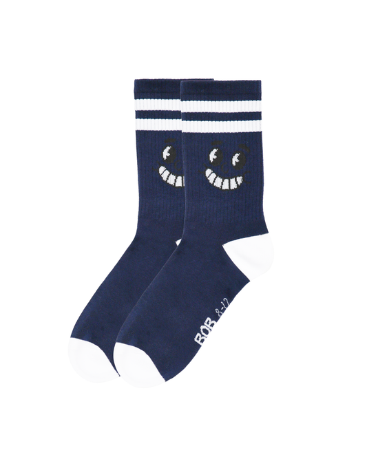 Band of Boys Navy Smile Skate Socks