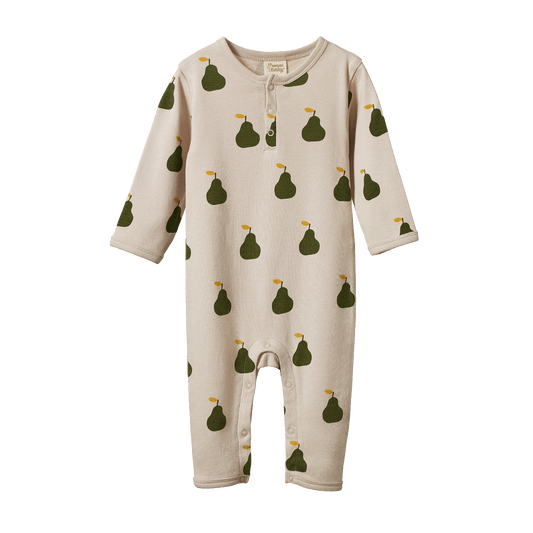 Nature Baby Henley Pyjama Suit Grande Pear Print