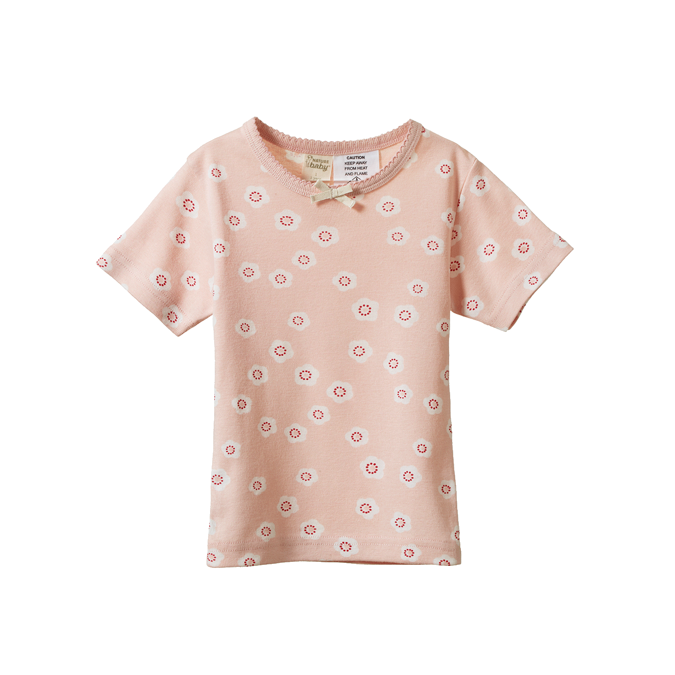 Nature Baby Shortie Pyjama Set Flora Stamp Rose Dust Print