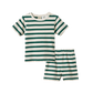 Nature Baby Shortie Pyjama Set Peppermint Holiday Stripe