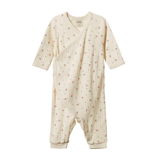 Nature Baby Kimono Stretch & Grow Pointelle Posey Blossom Print