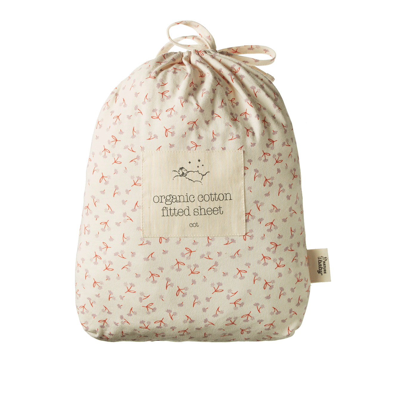 Nature Baby Fitted Sheet Jersey Dandelion Print Cot