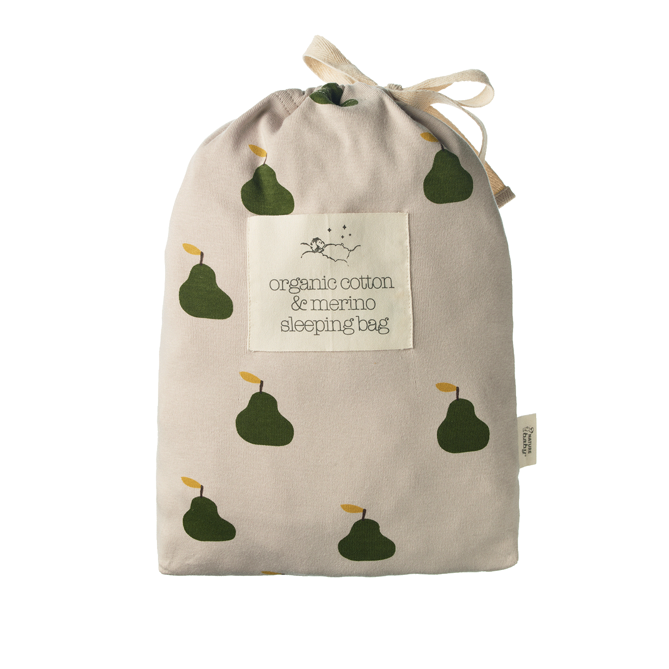 Nature Baby Cotton & Merino Sleeping Bag Grande Pear Print