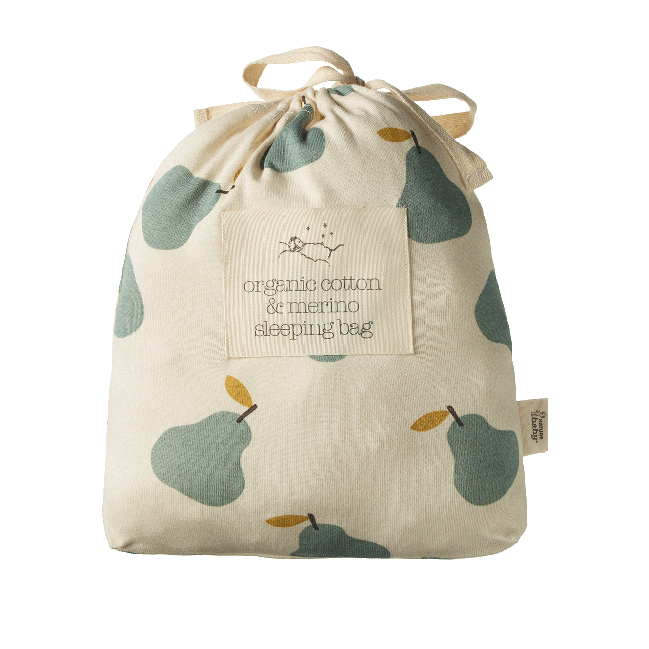 Nature Baby Organic Cotton & Merino Sleeping Bag Pear Print